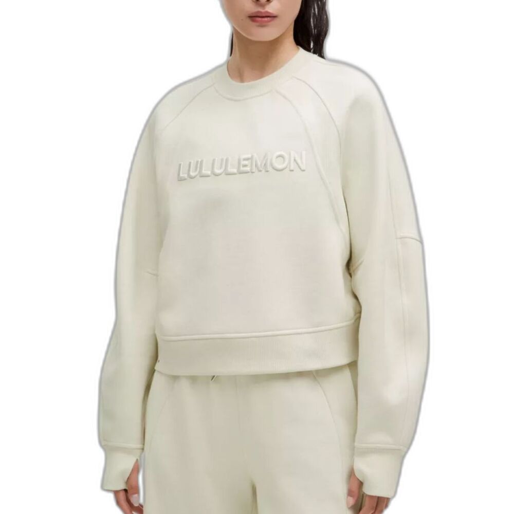 Lululemon Athletica Women's M/L Scuba Oversized Pullover Wordmark Sweater
